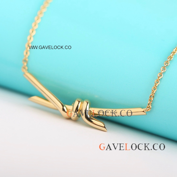 New Replica Tiff@ny knot Necklace Yellow Gold